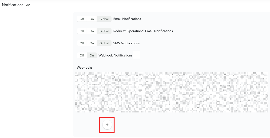 Screenshot of add webhook - Canary platform