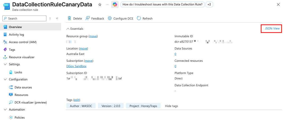 Data Collection Rule overview